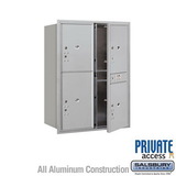 Salsbury Industries 11 Door High Recessed Mounted 4C Horizontal Parcel Locker with 4 Parcel Lockers with Private Access - Front Loading