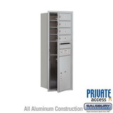 Salsbury Industries 11 Door High Recessed Mounted 4C Horizontal Mailbox with 4 Doors and 1 Parcel Locker with Private Access - Front Loading