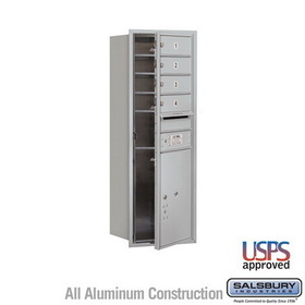 Salsbury Industries 11 Door High Recessed Mounted 4C Horizontal Mailbox with 4 Doors and 1 Parcel Locker with USPS Access - Front Loading