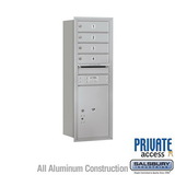 Salsbury Industries 11 Door High Recessed Mounted 4C Horizontal Mailbox with 4 Doors and 1 Parcel Locker with Private Access - Rear Loading