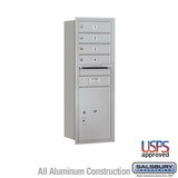 Salsbury Industries 11 Door High Recessed Mounted 4C Horizontal Mailbox with 4 Doors and 1 Parcel Locker with USPS Access - Rear Loading