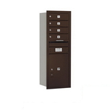 Salsbury Industries 3711S-04ZRP 11 Door High Recessed Mounted 4C Horizontal Mailbox with 4 Doors and 1 Parcel Locker in Bronze with Private Access - Rear Loading