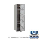 Salsbury Industries 11 Door High Recessed Mounted 4C Horizontal Mailbox with 9 Doors with Private Access - Front Loading