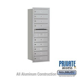 Salsbury Industries 11 Door High Recessed Mounted 4C Horizontal Mailbox with 9 Doors with Private Access - Rear Loading