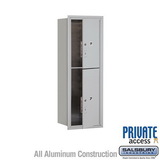 Salsbury Industries 11 Door High Recessed Mounted 4C Horizontal Parcel Locker with 2 Parcel Lockers with Private Access - Front Loading