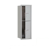 Salsbury Industries 3711S-2PAFP 11 Door High Recessed Mounted 4C Horizontal Parcel Locker with 2 Parcel Lockers in Aluminum with Private Access - Front Loading