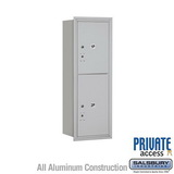 Salsbury Industries 11 Door High Recessed Mounted 4C Horizontal Parcel Locker with 2 Parcel Lockers with Private Access - Rear Loading