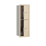 Salsbury Industries 3711S-2PSFP 11 Door High Recessed Mounted 4C Horizontal Parcel Locker with 2 Parcel Lockers in Sandstone with Private Access - Front Loading