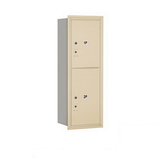 Salsbury Industries 3711S-2PSRP 11 Door High Recessed Mounted 4C Horizontal Parcel Locker with 2 Parcel Lockers in Sandstone with Private Access - Rear Loading