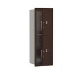 Salsbury Industries 3711S-2PZFP 11 Door High Recessed Mounted 4C Horizontal Parcel Locker with 2 Parcel Lockers in Bronze with Private Access - Front Loading