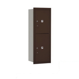 Salsbury Industries 3711S-2PZRP 11 Door High Recessed Mounted 4C Horizontal Parcel Locker with 2 Parcel Lockers in Bronze with Private Access - Rear Loading