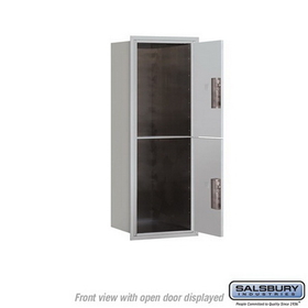 Salsbury Industries 3712S-2PAFP Recessed Mounted 4C Horizontal Mailbox-12 Door High Unit (44 1/2 Inches)-Single Column-Stand-Alone Parcel Locker-2 PL6s-Aluminum-Front Loading-Private Access