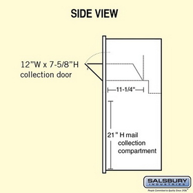 Salsbury Industries 3713S-1CAR Recessed Mounted 4C Horizontal Collection Box - 13 Door High Unit (48 Inches) - Single Column - Aluminum - Rear Access
