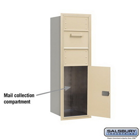 Salsbury Industries 3713S-1CSR Recessed Mounted 4C Horizontal Collection Box - 13 Door High Unit (48 Inches) - Single Column - Sandstone - Rear Access