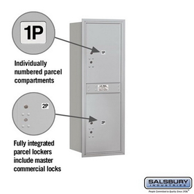 Salsbury Industries 3713S-2PARP Recessed Mounted 4C Horizontal Mailbox - 13 Door High Unit(48 Inches)- Single Column - Stand-Alone Parcel Locker - 2 PL6