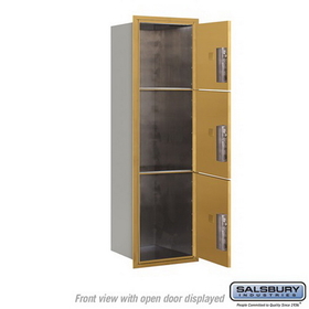 Salsbury Industries 3714S-3PGFP Recessed Mounted 4C Horizontal Mailbox-14 Door High Unit (51 1/2 Inches)-Single Column-Stand-Alone Parcel Locker-1 PL4 and 2 PL5
