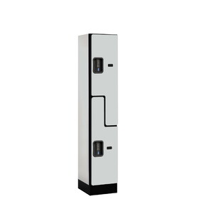 Salsbury 12" Wide Double Tier 'S' Style Designer Wood Locker - 1 Wide - 5 Feet High - 15 Inches Deep - Electronic Locks