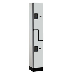 Salsbury 12" Wide Double Tier 'S' Style Designer Wood Locker - 1 Wide - 6 Feet High - 15 Inches Deep - Electronic Locks