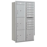 Salsbury Industries Recessed Mounted 4C Horizontal Mailbox-Maximum Height Unit (56-3/4 Inches)-Double Column-10 MB1 Doors / 2 PL4.5's and 2 PL5's-Rear Loading-USPS Access