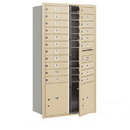 Salsbury Industries 3716D-20SFU Recessed Mounted 4C Horizontal Mailbox - Maximum Height Unit (56 3/4 Inches) - Double Column - 20 MB1 Doors / 2 PL4.5's - Sandstone - Front Loading - USPS Access