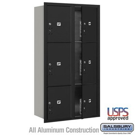 Salsbury Industries Recessed Mounted 4C Horizontal Mailbox - Maximum Height Unit (57 1/8 Inches) - Double Column - Stand-Alone Parcel Locker - Front Loading - USPS Acces