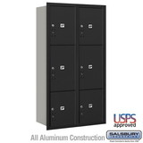 Salsbury Industries Recessed Mounted 4C Horizontal Mailbox - Maximum Height Unit (57 1/8 Inches) - Double Column - Stand-Alone Parcel Locker - Rear Loading - USPS Acces