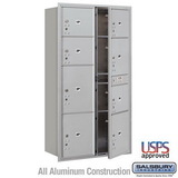 Salsbury Industries Maximum Height Recessed Mounted 4C Horizontal Parcel Locker with 8 Parcel Lockers with USPS Access - Front Loading