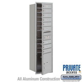 Salsbury Industries Maximum Height Recessed Mounted 4C Horizontal Mailbox with 9 Doors and 1 Parcel Locker with Private Access - Front Loading
