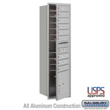 Salsbury Industries Maximum Height Recessed Mounted 4C Horizontal Mailbox with 9 Doors and 1 Parcel Locker with USPS Access - Front Loading