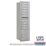 Salsbury Industries Maximum Height Recessed Mounted 4C Horizontal Mailbox with 9 Doors and 1 Parcel Locker with USPS Access - Rear Loading