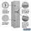 Salsbury Industries 3716S-09ARU Maximum Height Recessed Mounted 4C Horizontal Mailbox with 9 Doors and 1 Parcel Locker in Aluminum with USPS Access - Rear Loading