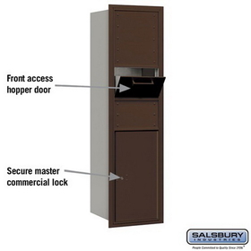 Salsbury Industries 3716S-1CZF Maximum Height Recessed Mounted 4C Horizontal Collection Box in Bronze - Front Access