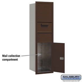 Salsbury Industries 3716S-1CZF Maximum Height Recessed Mounted 4C Horizontal Collection Box in Bronze - Front Access