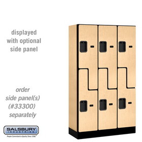 Salsbury Industries 12" Wide Double Tier 'S' Style Designer Wood Locker - 3 Wide - 5 Feet High - 15 Inches Deep