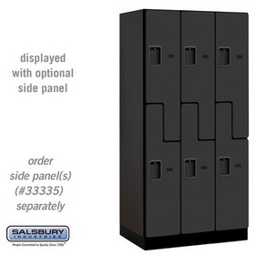 Salsbury Industries 12" Wide Double Tier 'S' Style Designer Wood Locker - 3 Wide - 6 Feet High - 21 Inches Deep