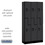 37365BLK 12" Wide Double Tier 'S' Style Designer Wood Locker - 3 Wide - 6 Feet High - 15 Inches Deep - Black