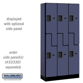 Salsbury Industries 12" Wide Double Tier 'S' Style Designer Wood Locker - 3 Wide - 6 Feet High - 15 Inches Deep