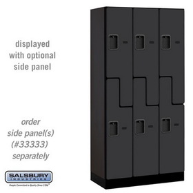 Salsbury Industries 12" Wide Double Tier 'S' Style Designer Wood Locker - 3 Wide - 6 Feet High - 18 Inches Deep