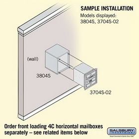 Salsbury Industries 3804S-ALM Surface Mounted Enclosure - for 3704 Single Column Unit - Aluminum