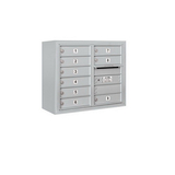 Salsbury Industries 3806D-09AFP 6 Door High Surface Mounted 4C Horizontal Mailbox with 9 Doors in Aluminum with Private Access