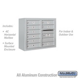 Salsbury Industries 6 Door High Surface Mounted 4C Horizontal Mailbox with 9 Doors with USPS Access