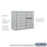 Salsbury Industries 6 Door High Surface Mounted 4C Horizontal Mailbox with 10 Doors with USPS Access