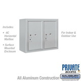 Salsbury Industries 6 Door High Surface Mounted 4C Horizontal Parcel Locker with 2 Parcel Lockers with Private Access