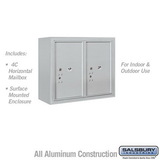 Salsbury Industries 6 Door High Surface Mounted 4C Horizontal Parcel Locker with 2 Parcel Lockers with USPS Access