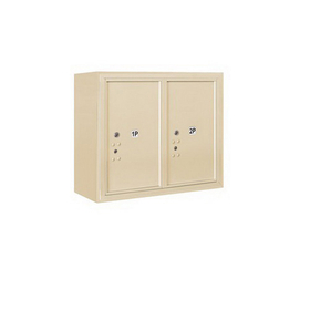 Salsbury Industries 3806D-2PSFU 6 Door High Surface Mounted 4C Horizontal Parcel Locker with 2 Parcel Lockers in Sandstone with USPS Access