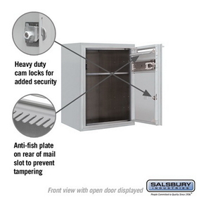 Salsbury Industries 3806S-01AFP Surface Mounted 4C Horizontal Mailbox Unit - 6 Door High Unit (24-5/8 Inches) - Single Column - 1 MB4 Door - Aluminum - Front Loading - Private Access