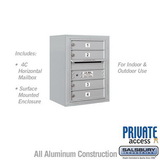 Salsbury Industries 6 Door High Surface Mounted 4C Horizontal Mailbox with 4 Doors with Private Access