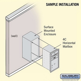 Salsbury Industries 3808S-01SFU Surface Mounted 4C Horizontal Mailbox Unit - 8 Door High Unit (31-5/8 Inches) - Single Column - 1 MB1 Door / 1 PL5 - Sandstone - Front Loading - USPS Access