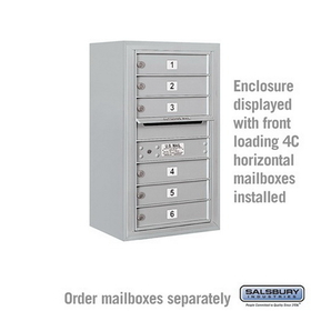 Salsbury Industries 3808S-ALM Surface Mounted Enclosure - for 3708 Single Column Unit - Aluminum