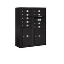Salsbury Industries 3810D-09BFU Surface Mounted 4C Horizontal Mailbox Unit - 10 Door High Unit (38-5/8 Inches) - Double Column - 9 MB1 Doors / 1 PL4.5 and 1 PL5 - Black - Front Loading - USPS Access